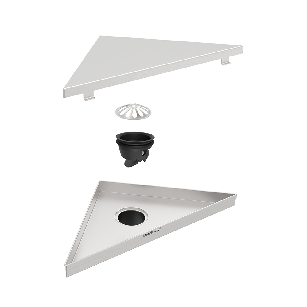 Floor drain bathroom triangular drain side profile stainless channel
