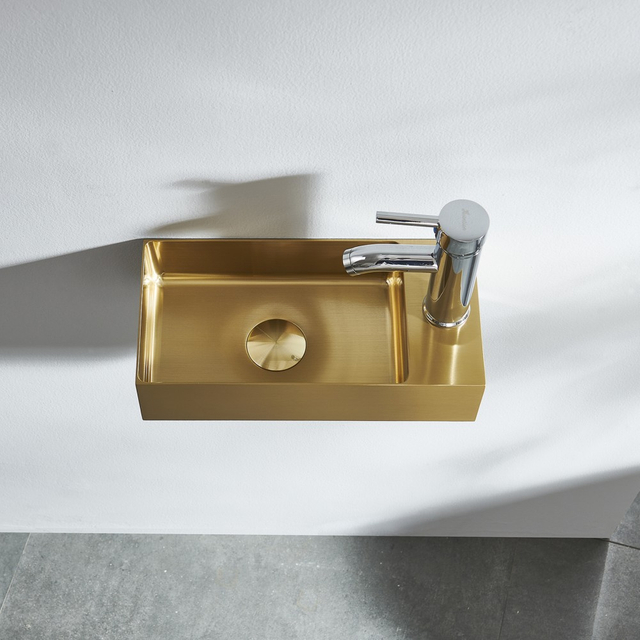 stainless steel wall hung sink rectangular basin with faucet