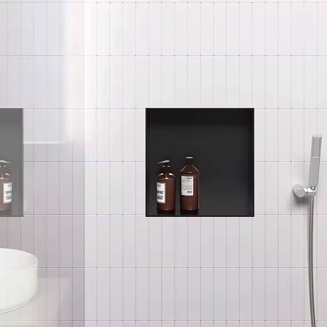 square wall niche stainless steel bathroom shower storage solution