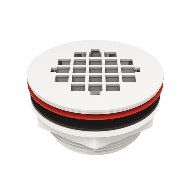 white round drain cover with abs base for modern shower drainage