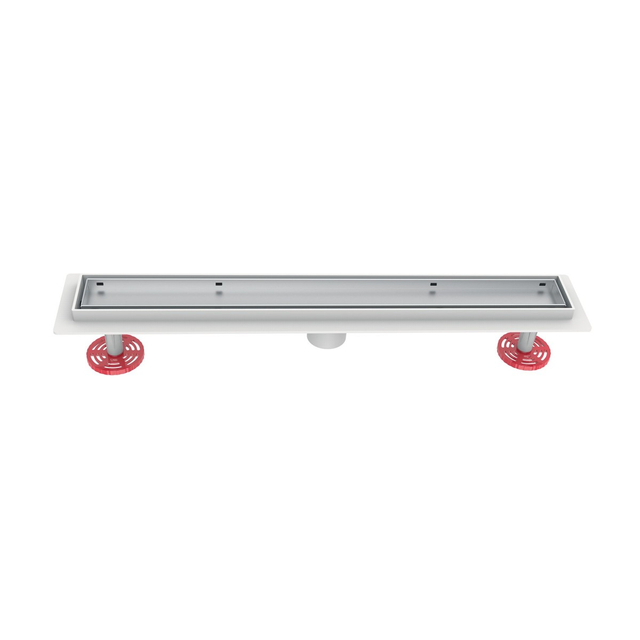 Shower linear drains base tray with flange edge