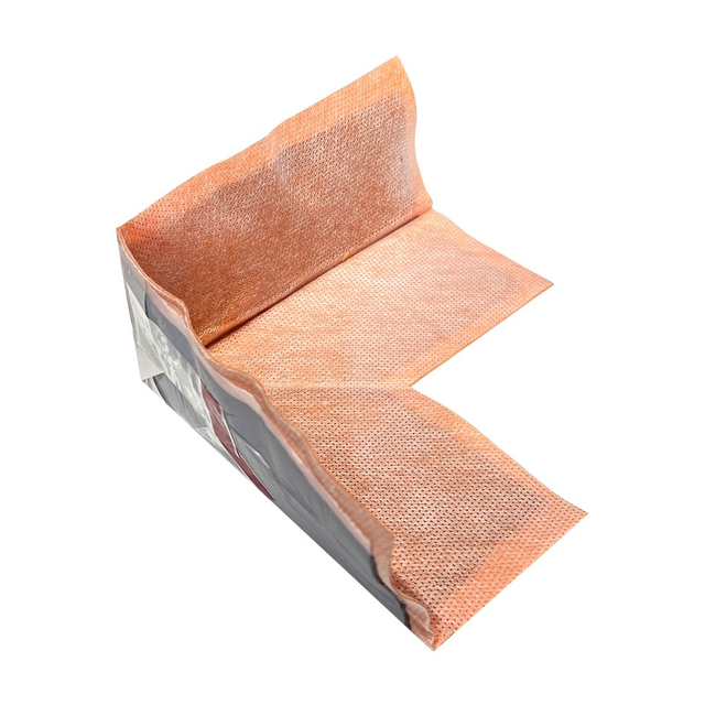 Self-adhesive corner waterproofing tape with high-tack butyl rubber backing