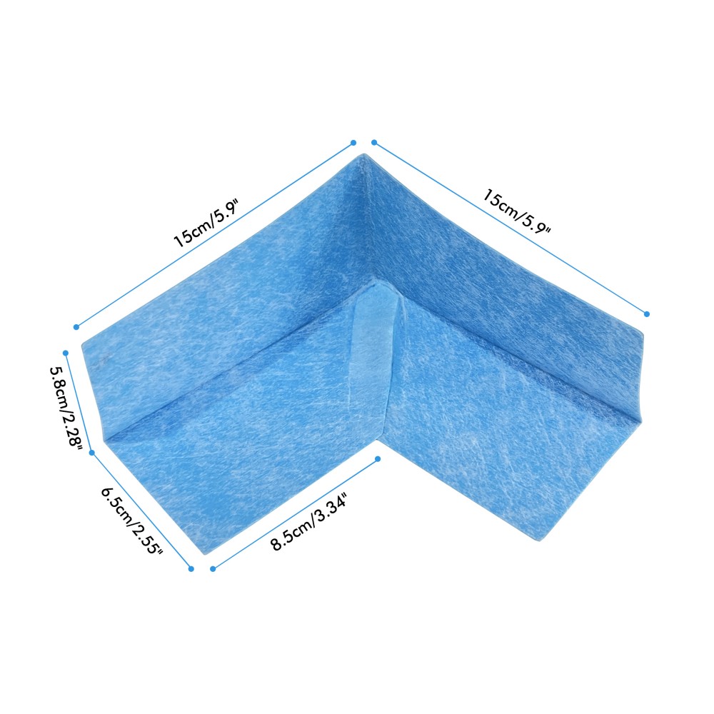 Technical dimensions of 150mm TPE corner membrane for waterproofing