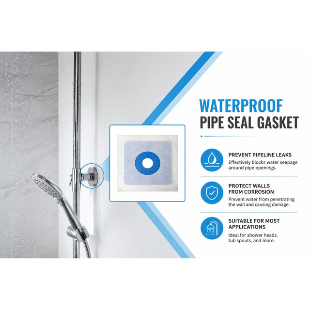 Shower mixer valve seals blocking water leaks and protecting bathroom walls from corrosion