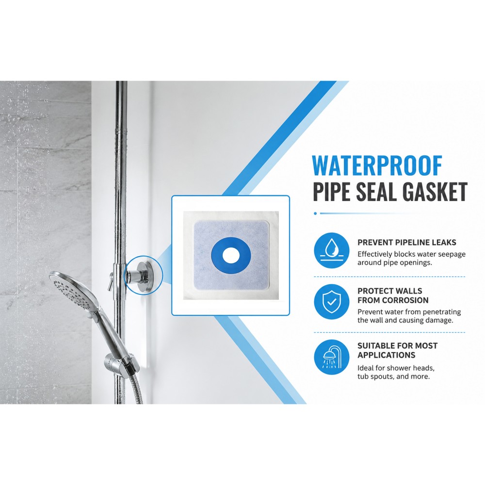 Shower mixer valve seals blocking water leaks and protecting bathroom walls from corrosion