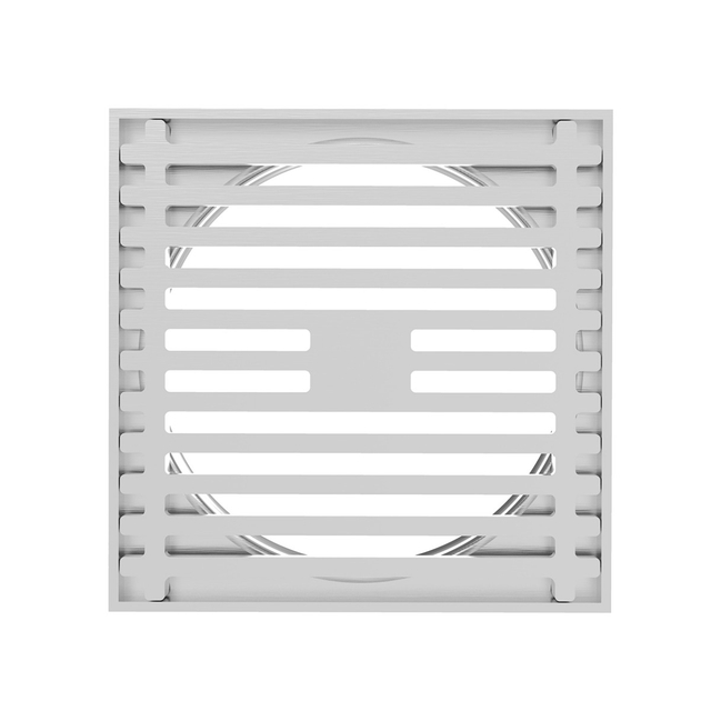Top slotted pattern on square floor drain grate for efficient drainage