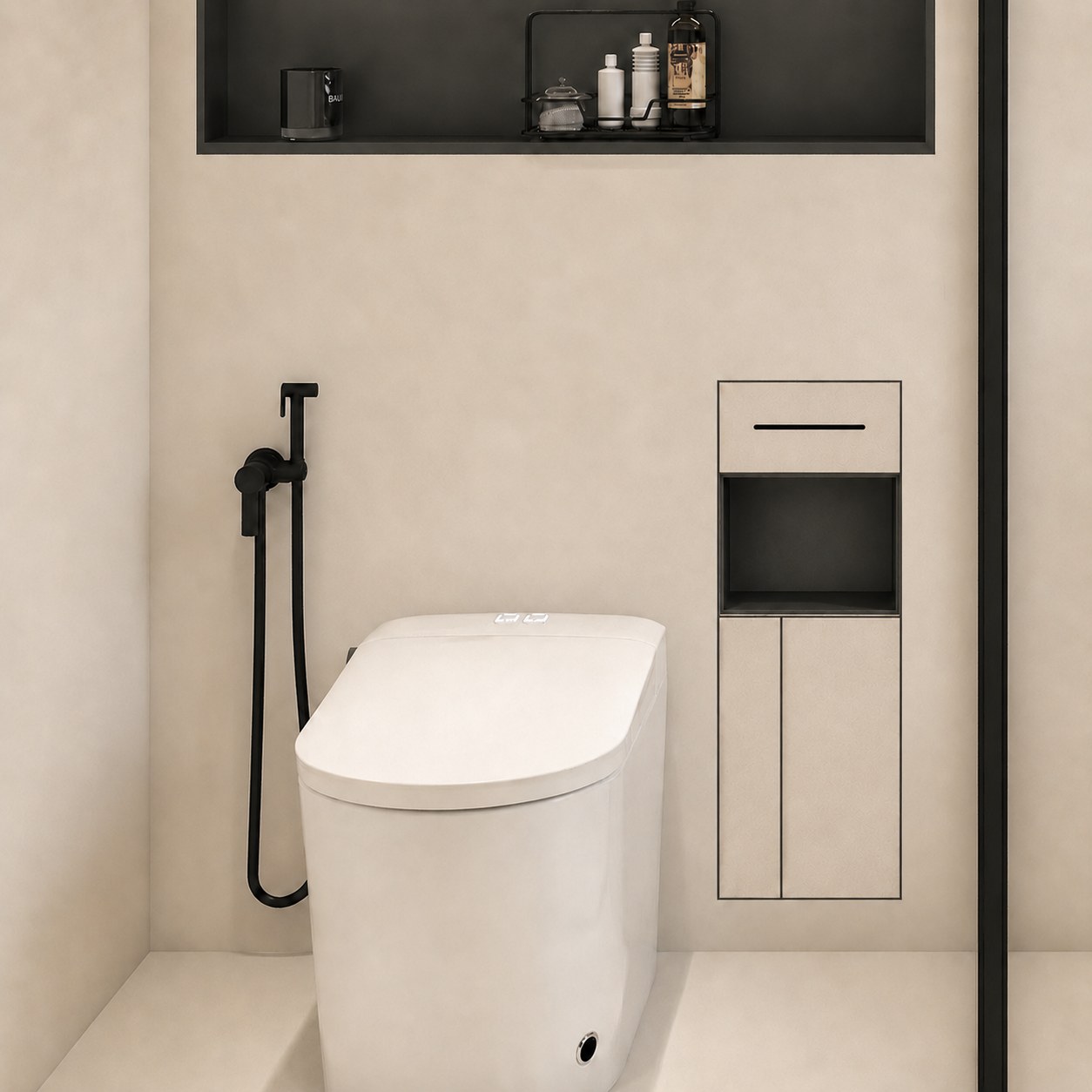 Bathroom Wall Mounted Black Recessed Toilet Paper Holder