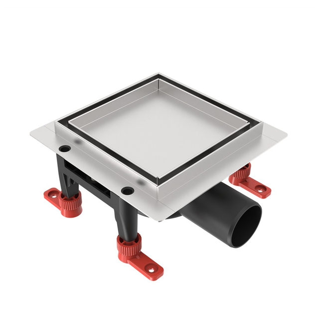 Horizontal outlet shower flange drain system