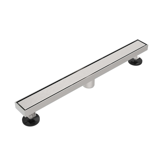 Tile insert bathroom linear shower drain with 58mm channel width and adjustable leveling feet