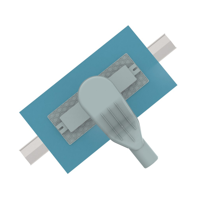 Bottom side of slim shower drain with anti-clogging filter