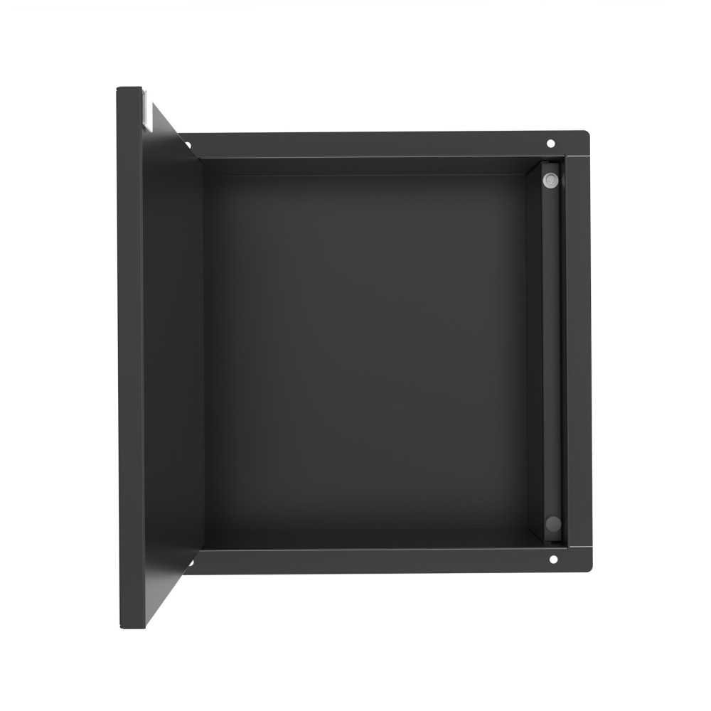 Front interior compartment space of the built in niche in dark metal finish