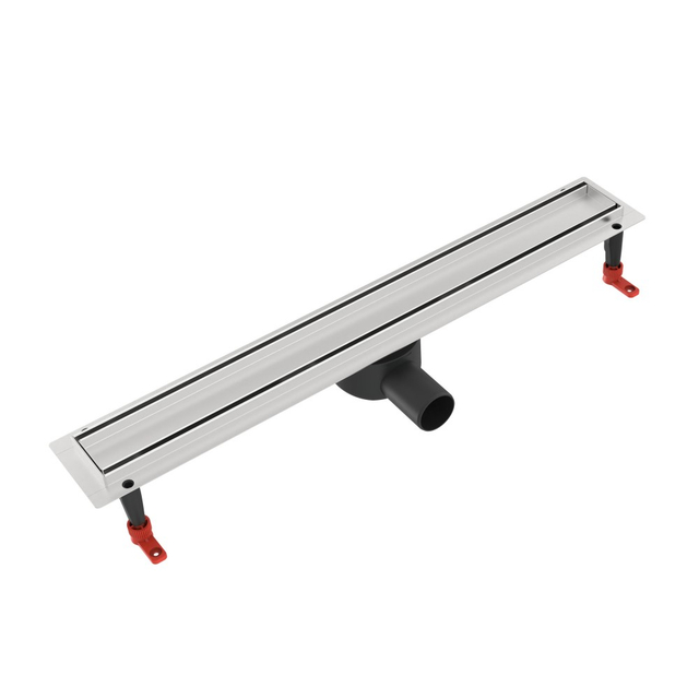 Low profile linear drain with adjustable height floor drain components for renovation