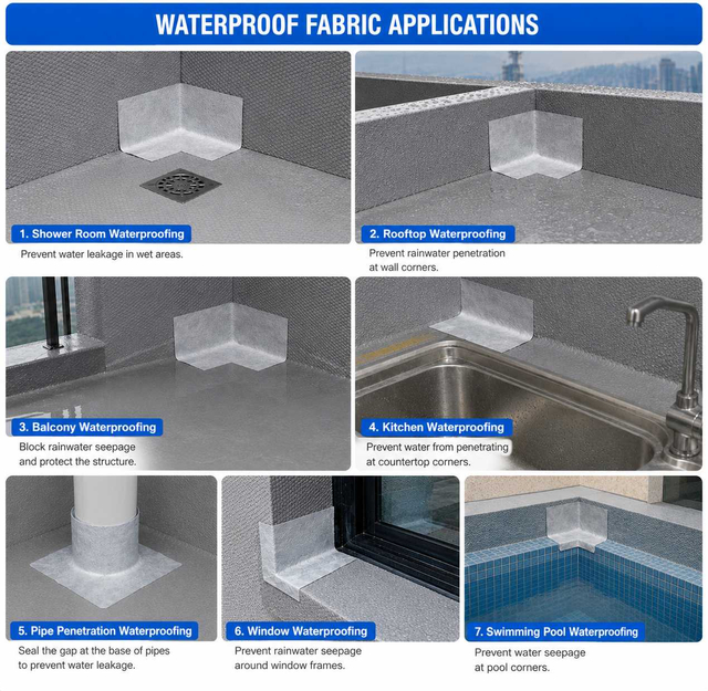 Various application scenarios for waterproofing corner