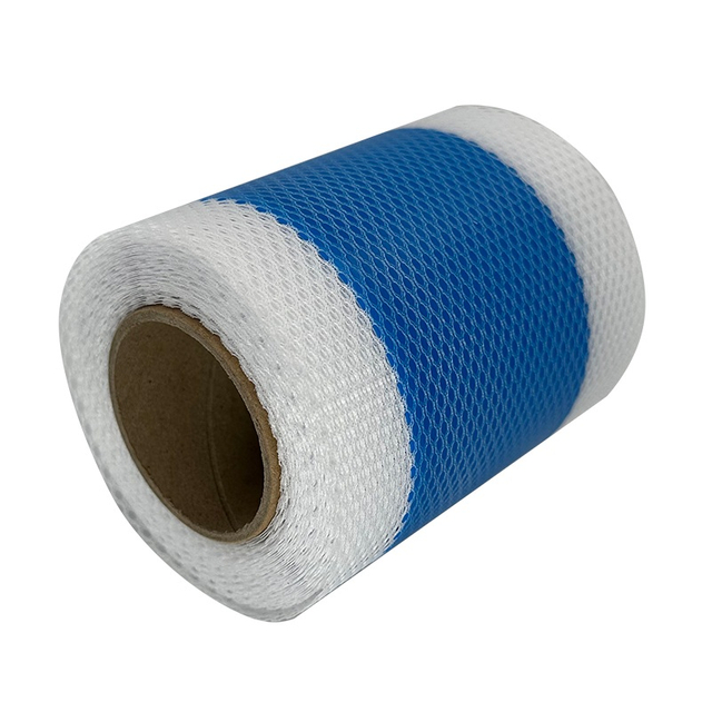 Side perspective of TPE mesh laminated sealing tape with cardboard core