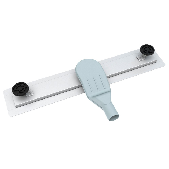 Linear floor drains base with adjustable feet for easy leveling
