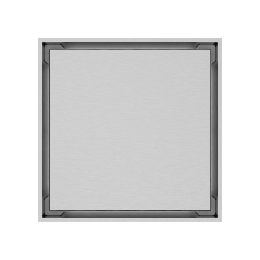 Top cover plate of brushed stainless steel square shower drain