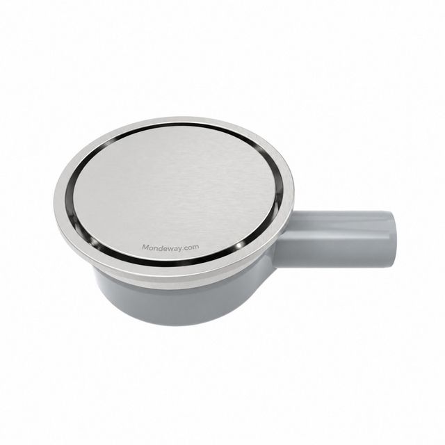 Modern round shower drain design with efficient horizontal water outlet