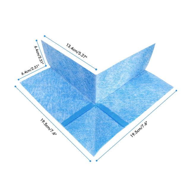 Dimensions of 195mm waterproof outside corner membrane