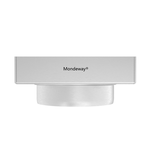 Side profile detailing the shallow depth of 6 inch square shower drain