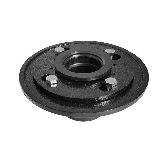 Round cast iron shower drain base with rubber gasket adapter and stainless steel adjustment bolts