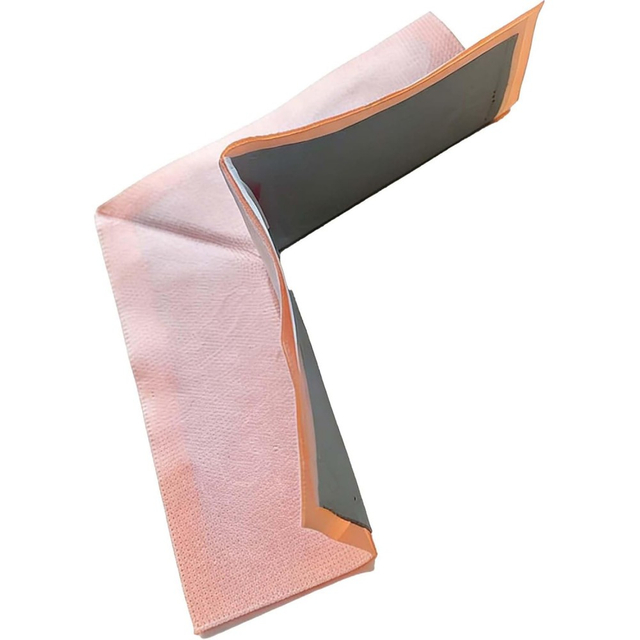 Close-up of the flexible HDPE corner waterproofing membrane with flannel cover