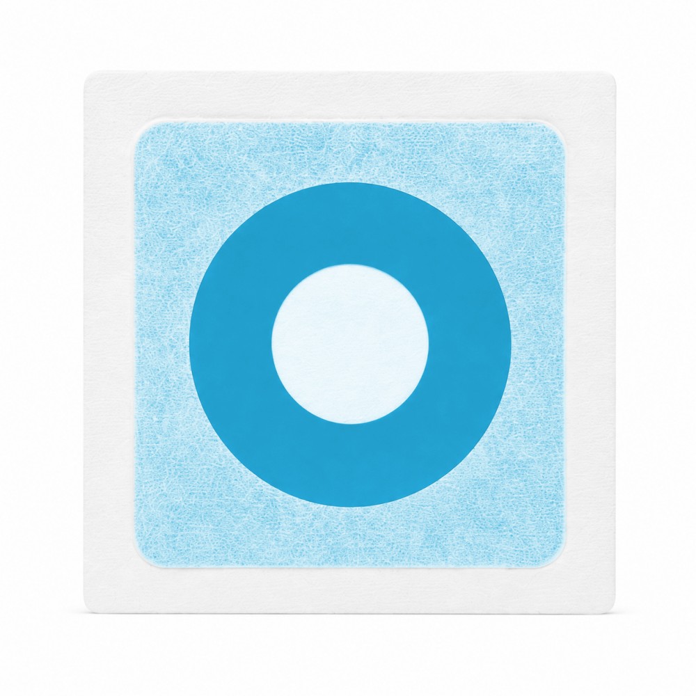 Front orthographic profile of light blue water pipe seals with a 75mm fleece membrane opening