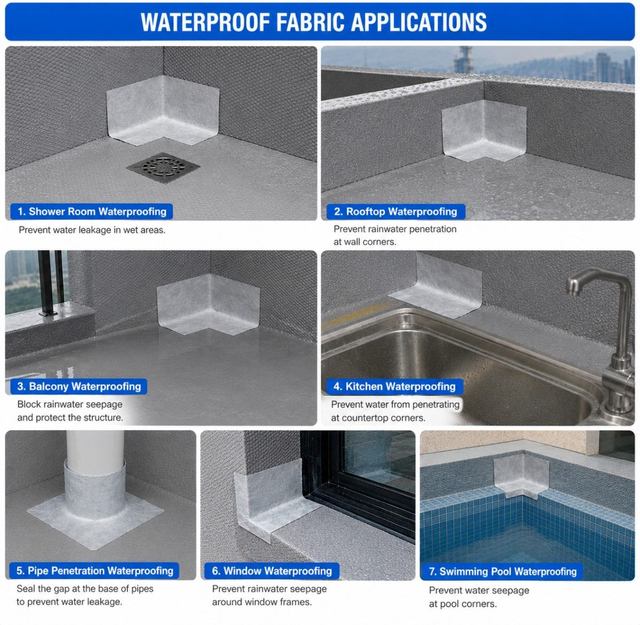 Various interior waterproof corner applications