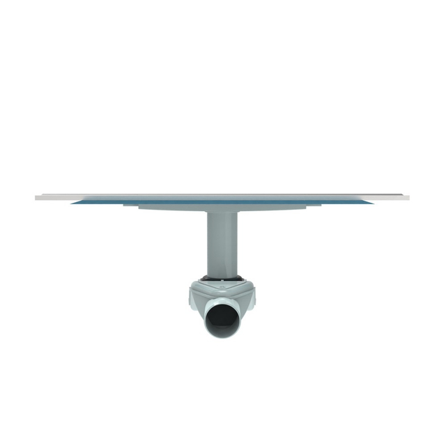 Slim linear drain siphon connection and pipe setup